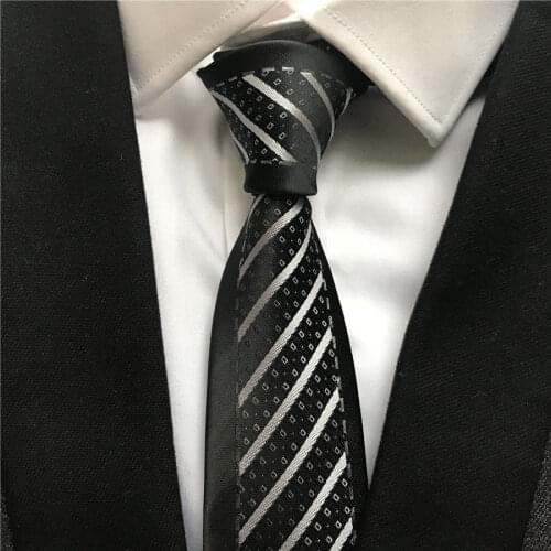 2021 New Designer Mens Ties Jacquard Woven Neckties for Men Unique Panel gravatas para homens Black with White Diagonal Stripes