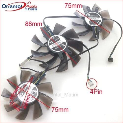 3pcs/Lot GFY09010E12SPA 12V 4Pin For GALAXY GeForce RTX HOF 2070 2080 Classic SUPER Graphics Card Cooler Cooling Fan