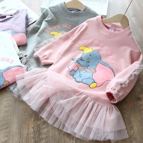 Spring Girl Dress Winter Girl Dress Cartoon elephant Kids Clothing Long Sleeve Princess Dresses Party Vestidos Baby girl clothes