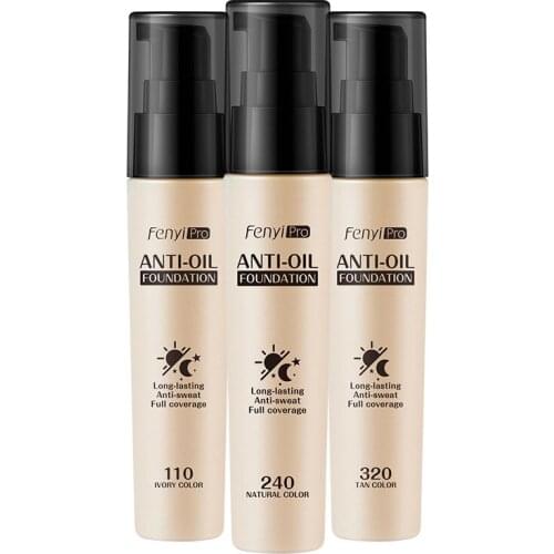 1Pc Base Face Liquid Foundation Cream Full Coverage Concealer Oil-control Easy To Wear Soft Face Makeup Foundation Face Tools FY