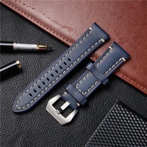 Handmade Genuine Leather Watch Straps Grilled Design Watchbands 18mm 20mm 22mm 24mm Male Casual Watch Band Accessories