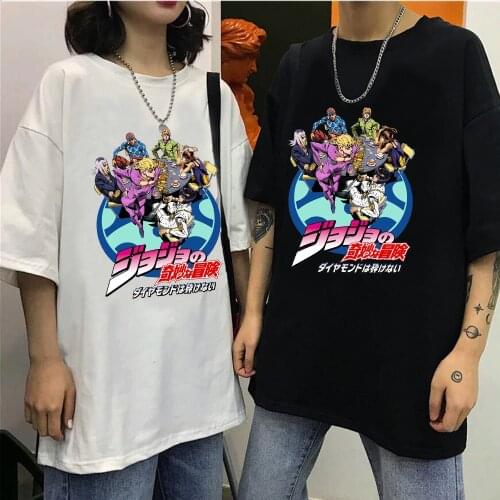 Mens Shirt Anime Jojo Bizarre Adventure Kawaii Short-sleeved Harajuku Shirt Unisex