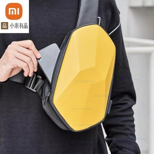 Xiaomi tajezzo beaborn PU Backpack USB Bag Waterproof Colorful Leisure Sports Chest Pack Bags For Mens Women Travel Camping