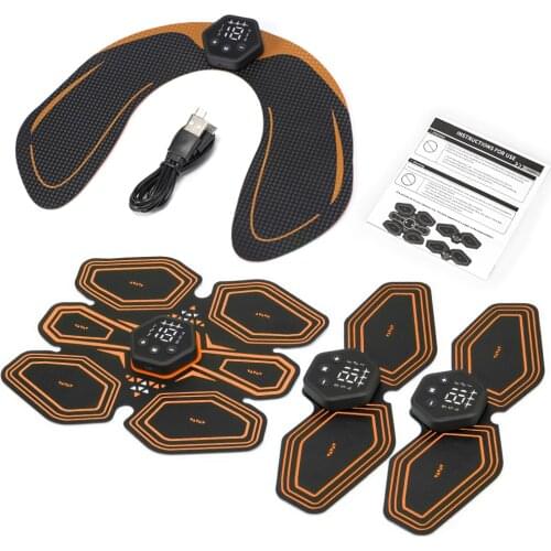 Muscle Stimulator EMS Abdominal Hip Trainer LCD Display Toner USB Abs Fitness Training Home Gym Weight Loss Body Slimming