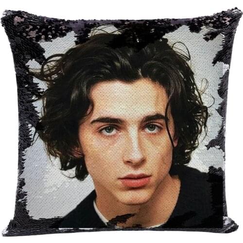 Timothee Chalamet Super Shining Magical Cushion Cover Reversible Color Changing Pillow Case Pillow Cover for Seat Car