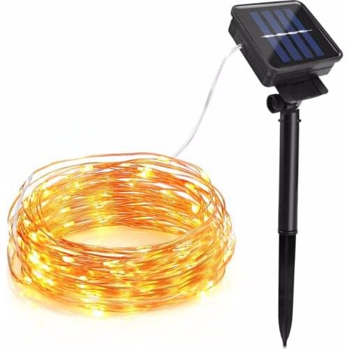 10M 20M Copper Wire Solar LED String lamp Fairy Holiday light Strip Decor Garden Lawn Wedding X'mas Party Ambiance li