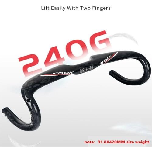 TOSEEK Road Bike UD Full carbon fiber handlebar Matte Carbon Handlebar Bike Bent Bar ultra-light Handlebar 31.8*400/420/440mm