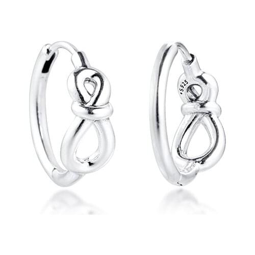 Infinity Knot Hoop Earrings 925 Sterling Silver Jewelry For Woman Make up Fashion Female Earrings Party Jewelry