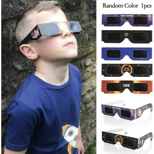 1pcs Paper Solar Eclipse Glasses Total Observation Solar Glasses Solar Outdoor Eclipse Anti-uv Eclipse Glasses Random Color