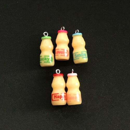10pcs Cute 23mm*11mm 3D stereoscopic resin Milk bottle perfect for pendants,earrings diy Keychain parts
