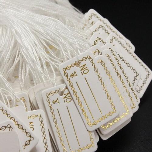 100Pcs/lot Kraft Paper Tags Label Luggage Wedding Note +String DIY Blank price Hang tag Kraft Gift Silver Gold Colors Wholesale