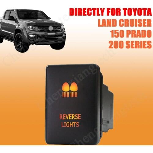 Orange Led Light Car Push Button Switch On Off REVERSE LIGHTS For Toyota 2015 Hilux Prado 150 200 Rav4 + Wire