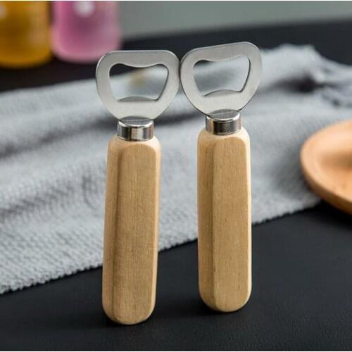 180PCS Stainless Steel Beer Bottle Opener with Customized Wood Handle Personalized Wedding&Bridal Shower Favors