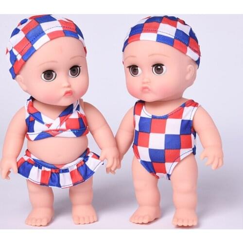 20cm Swim Bath Play Reborn Baby Doll Dolls Full Silicone Waterproof Body Toy Soft Beauty Bebe Dolls With Dress For Girl Gifts