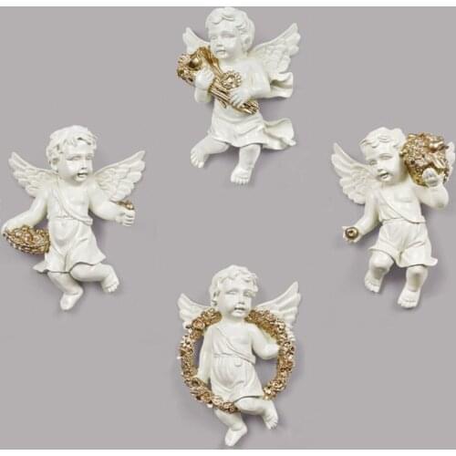 3D Cherub Wall Statues Sculptures Angel TV Background Decor Crafts Living Room Coffee Shop Religious Gift