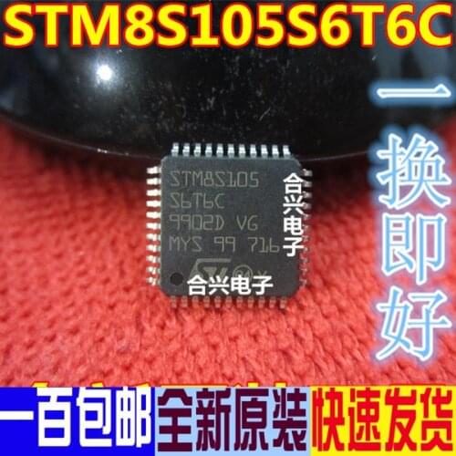 5Pcs Lote STM8S105S6T6C LQFP44 St MCU IC chip, Stmicroelectronics