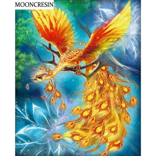 5D Diy Diamond Painting Phoenix Animal Full Square Rhinestones Embroidery Cross Stitch Wall Arts Diamond Mosaic Decoration Home