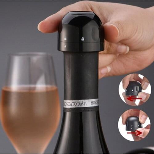 ABS Red Wine Bottle Cap Stopper Vacuum Sealer Wine Stopper Fresh Wine Keeper Champagne Cork Stopper for Home Kitchen Bar Tools