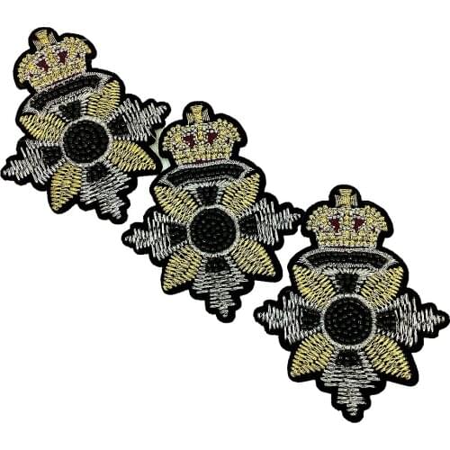 3pc Gold Embroidered Patch Beaded Applique Patches For Clothing Parches Ropa Embroidery Appliques Sew On 10x8cm AC1389