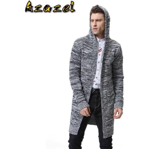 Azazel Free shipping 2020 Autumn new mens hooded thick cardigan sweater coat trend Europe and America Fashion hooded jacket