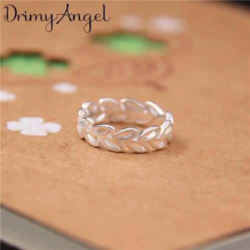 Bohemian Vintage Silver Color Leaf Rings For Women Men Engagement Rings Girls Party Gifts Anillos 2020