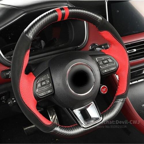 For MG HS 2018-2019 Steering wheel cover Hand sewing decorate Auto interior car accessories Comfortable Grip Cover