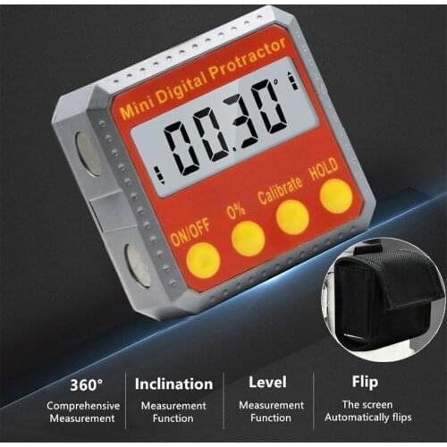 360 Degree Digital Protractor With 2 Sides Magnets Electronic Inclinometer Digital Bevel Box Level Tool Electronic Angle Gauge