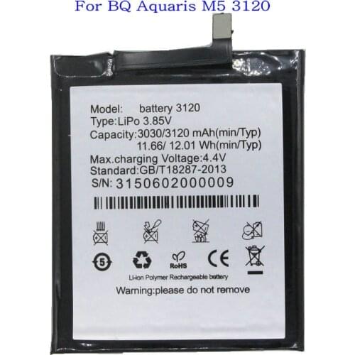 Ciszean 1x 3120mAh / 12.01Wh 3120 Phone Replacement Battery For BQ Aquaris M5 For BQ 3120 Batteries