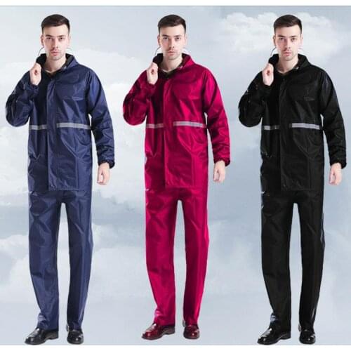 Conjoin Raincoat Set Anti-infiltration Lady / Mens Hooded Motorcycle Poncho Motorcycle Raincoat Hiking Fishing Rain Gear DYY001