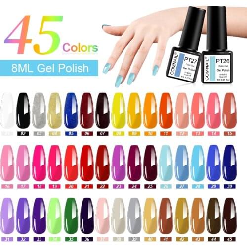Nail Polish 45 Color Set Soak Off UV LED Gel Lacquer Need Base Top Coat Long Lasting Semi Permanent Led Gel Varnish For Nail Art