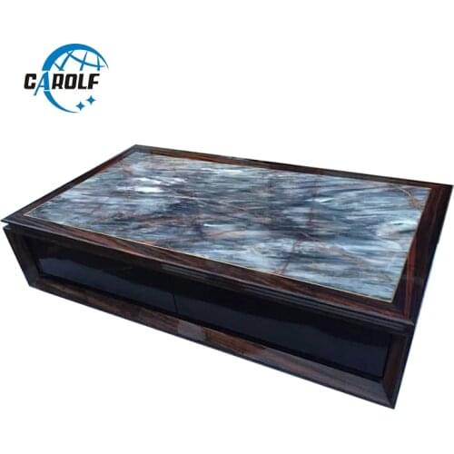 Nordic living room coffee modern table marble top wooden center table with drawers, side table with storage