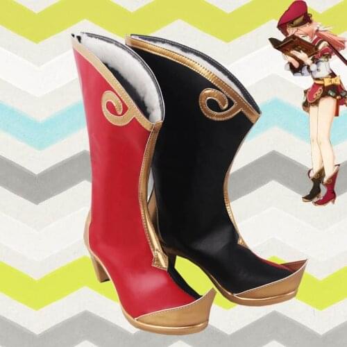 2021 Hot Game Genshin Impact Yan Fei Cosplay Shoes Girls High Heels Boots Cosplay Costume Accessories Customer Size Made