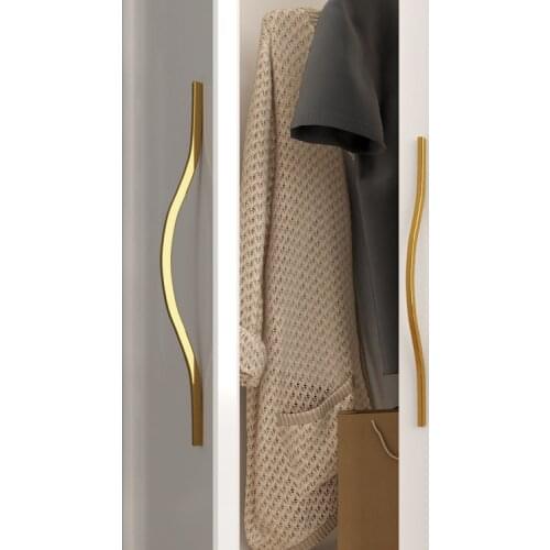 Line pattern / handle and Knobs European gold Handles Drawer Pulls Bathroom Pulls Kitchen Cabinet Door Handle Pull