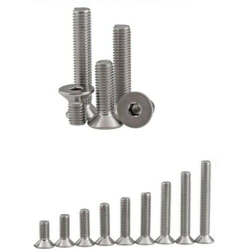 M4 316 stainless steel flat head countersunk head hexagon screw accessories