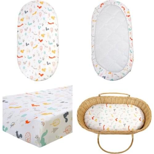 Newborn Mattress Crib Sheet Baby Diaper Changing Pad Bedding Cartoon Printed Cradle Cover
