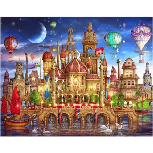 Embroidery Counted Cross Stitch Kits Needlework - Crafts 14 ct DMC Color DIY Arts Handmade Decor - Downtown