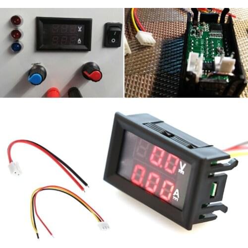 OOTDTY Red DC 0-100V/10A Ammeter Voltmeter Gauge Amperemeter Volt Meter Car LED Tester Digital Current Voltage Monitor