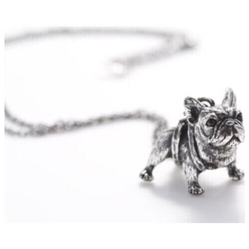 Wholesale New Unique Vintage French Bulldog Pendant Necklace Hunger Games French Bulldog Necklace Women Best Friend Choker