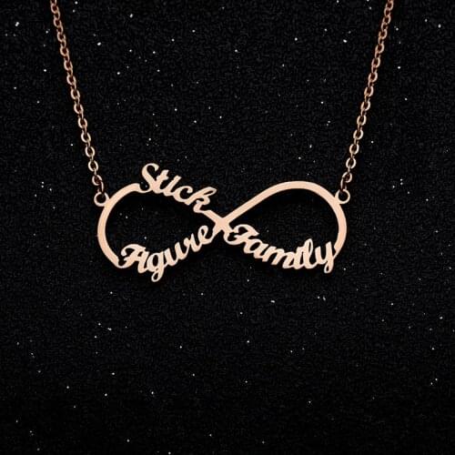 Infinite Name Necklace Custom Necklaces Unlimited stainless steel Three Names Collar Mujer Wedding Bride Party Necklaces