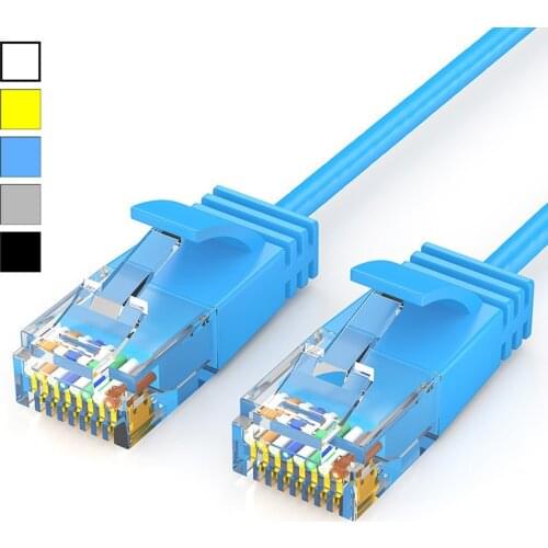 Cat6A Ethernet Cable Ultrafine Cat 6 UTP Router Cable Patch Cable - Slim RJ45 Computer XBox Networking LAN Cords 5 Colors