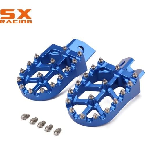 Motorcycle Blue Aluminum Foot Pegs Footpeg Pedals FootRest For YAMAHA YZ80 YZ125 YZ250 YZ500 WR200 WR250 WR500 XR350 XR400 XR500