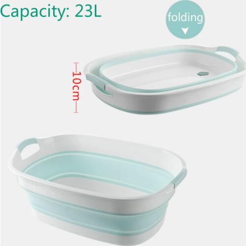 Portable Folding Basin Large Household Folding Laundry Bucket Silicone PP Rectangular Car Home Sundries Storage Basin mx11201121