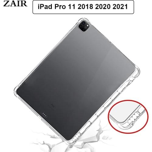Clear Case for Apple iPad Pro 11 2018 2020 2021 case With Pencil Holder Anti-fall soft TPU silicone Soft tablet cover tpu Shell