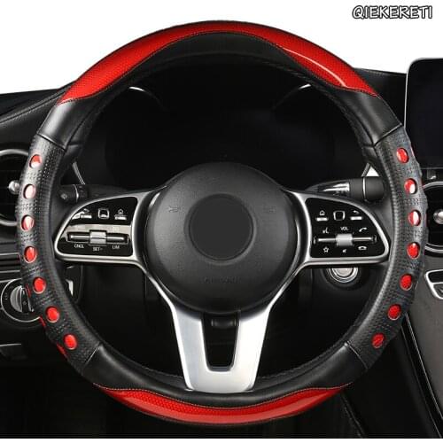 QIEKERETI Microfiber Leather Car Steering Wheel Cover For Mitsubishi ASX Outlander Lancer Pajero L200 Mirage Triton Attrage