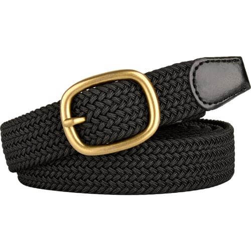 Drizzte Womens Plus Size Belt 90cm-190cm Long Black Gold Belt Braided Woven Elastic Stretch Belt Ladies 48 50 52 54 56 60 62 64