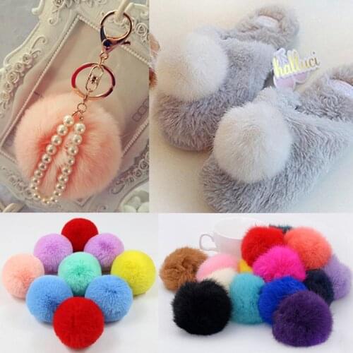 Luxury Fur Pompom Artificial Fox Fur Ball Pom Pom Clothing Bag Sewing Key Chain DIY Handmade Accessories 8CM