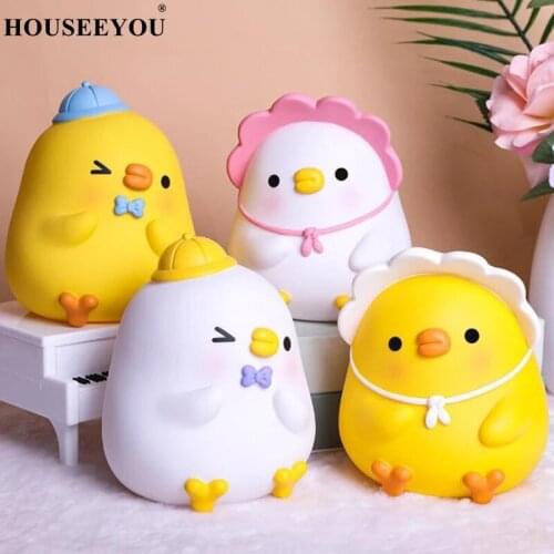 Cute Duck Shaped Piggy Bank Resistant Money Box Can Save & Take Coin Safe Deposit Case Creative Ornaments Childrens Day Gift