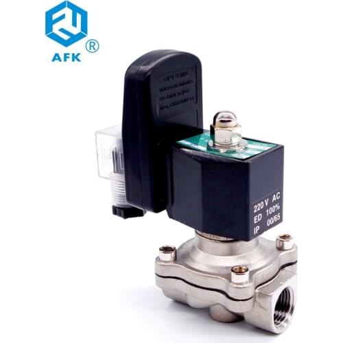 Stainless Steel Normally Closed 1 inch Water Solenoid Valve with Timer 24 110 220 voltage