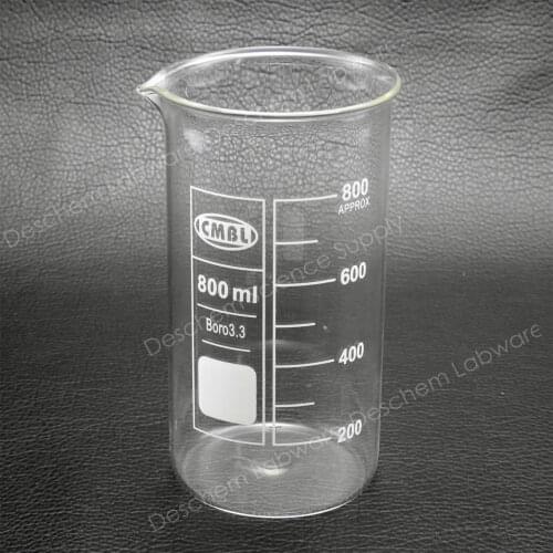 800mL Glass Beaker,Tall Form,New Chemistry Lab Borosilicate Glassware