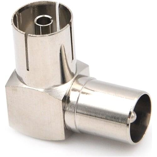 1pcs TV male plug to F female jack 90 degrees head right angled bending type cable TV antenna connector